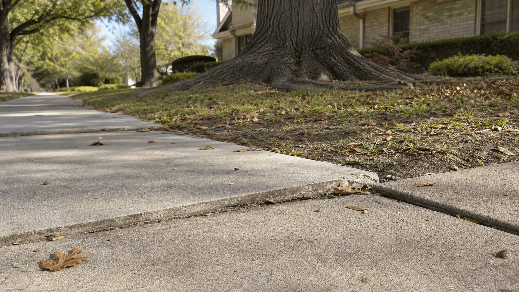 Driveway & Sidewalk Repair — concrete leveling work in progress on a North Texas residential slab